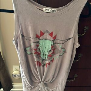 Brokedown Gray Graphic Muscle Tee